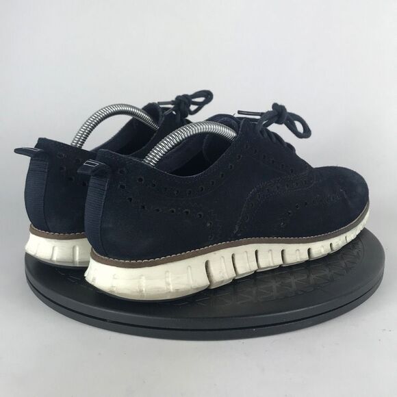 Cole Haan ZeroGrand Wingtip Oxford Blue Suede Dress Shoes C24527 Men’s Size 9 - Picture 5 of 12